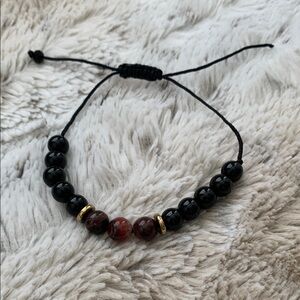 Black and Red Beaded Bracelet